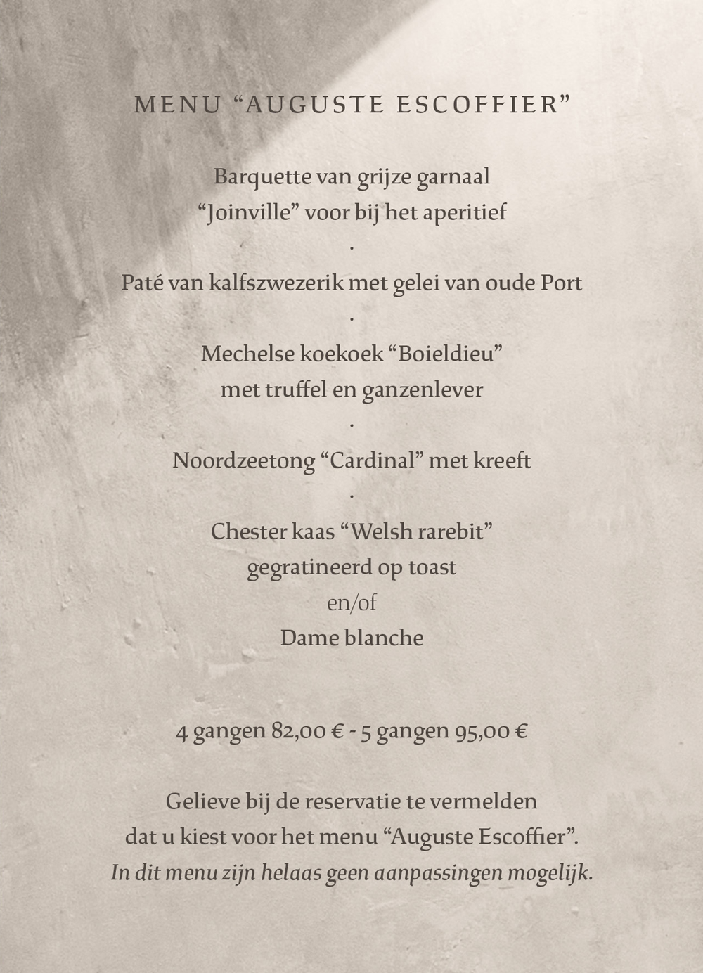 menu culinair eerbetoon aan Auguste Escoffier